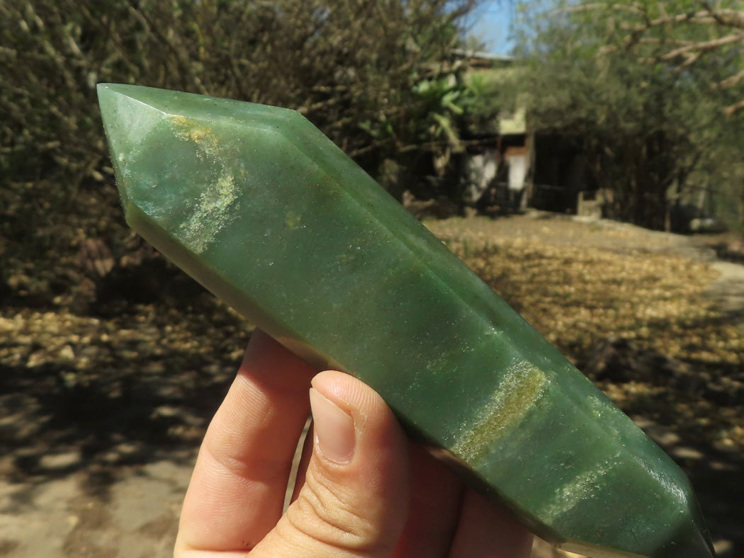Polished Double Terminated Green Jade Crystals x 6 From Swaziland - TopRock