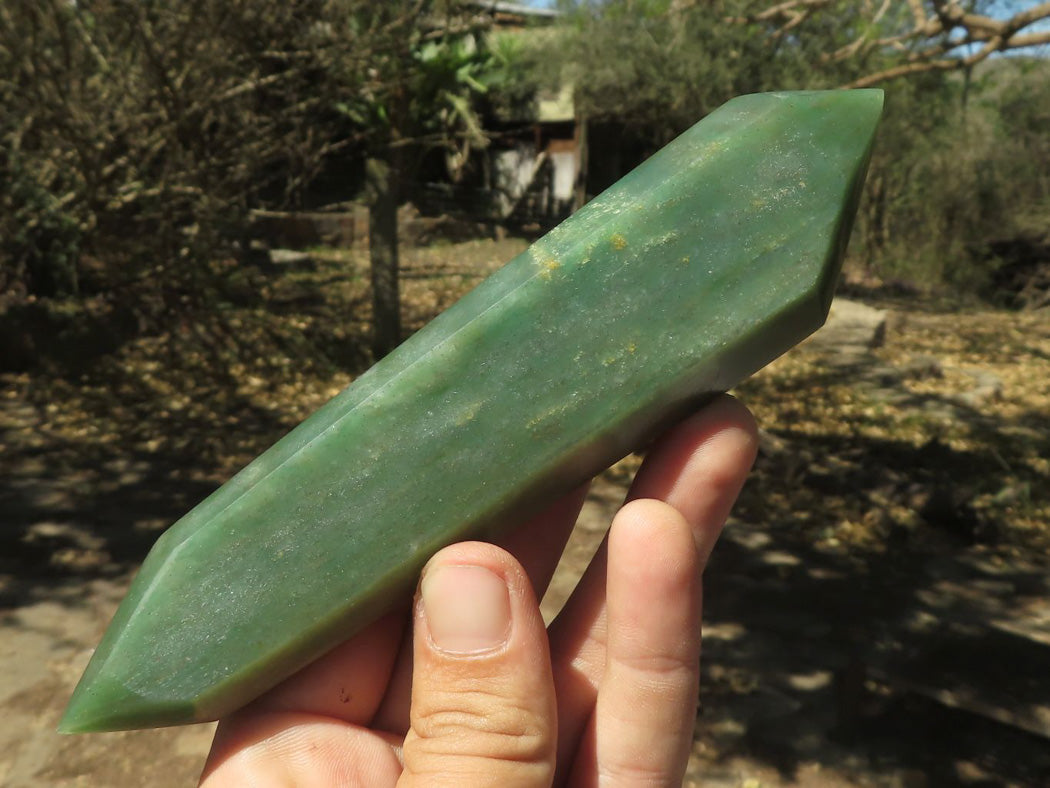 Polished Double Terminated Green Jade Crystals x 6 From Swaziland - TopRock
