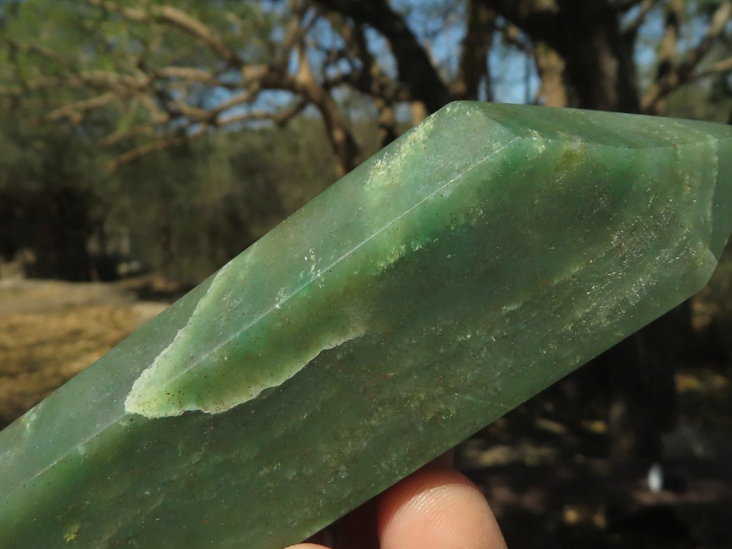 Polished Double Terminated Green Jade Crystals x 6 From Swaziland - TopRock