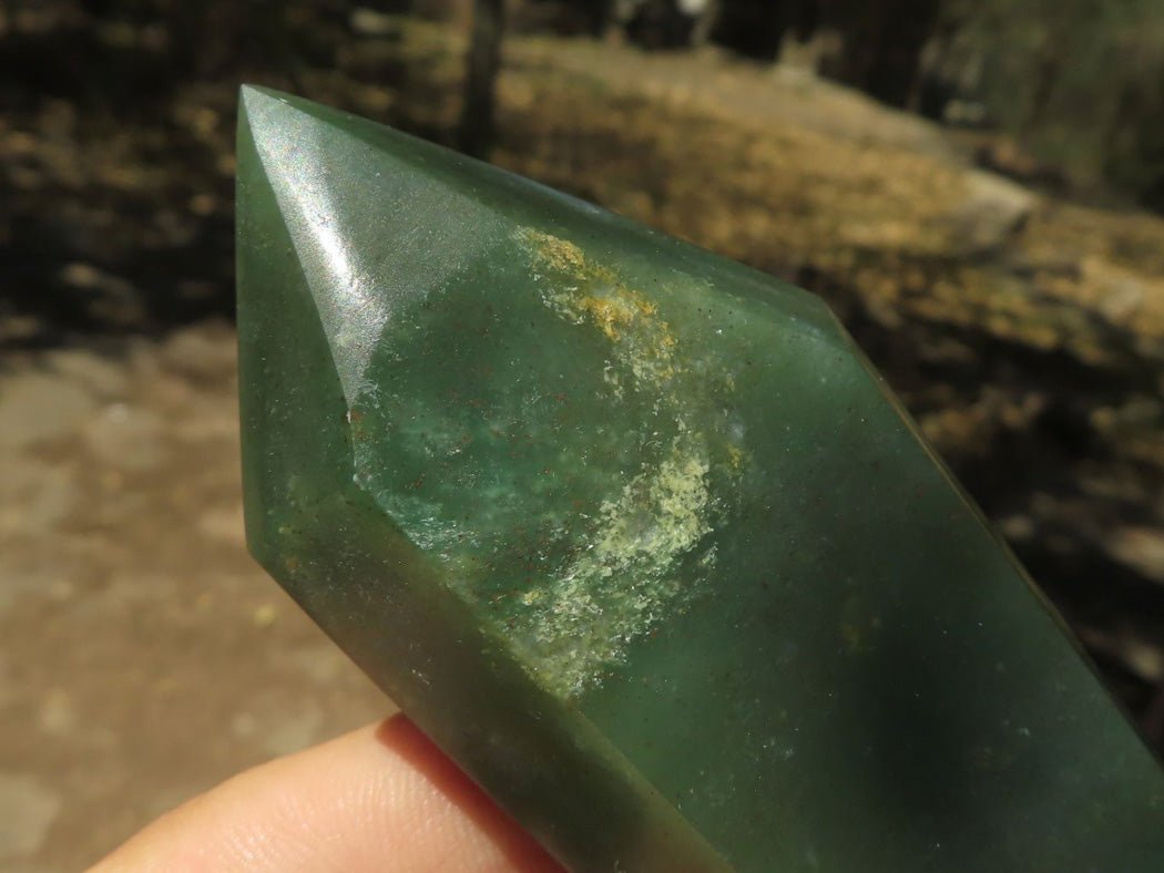 Polished Double Terminated Green Jade Crystals x 6 From Swaziland - TopRock