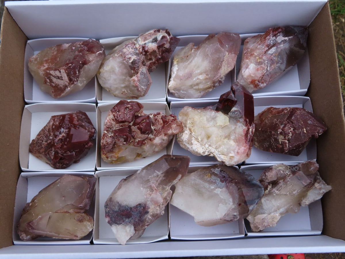Natural Red Hematoid Quartz Crystals x 12 From Karoi, Zimbabwe - TopRock
