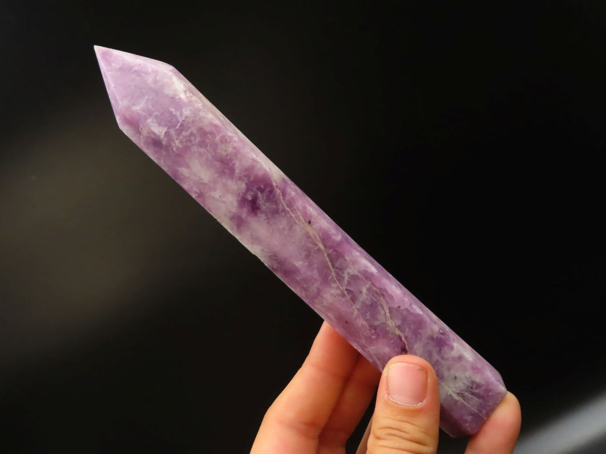 Polished Lepidolite Crystal Points x 3 From Zimbabwe - TopRock