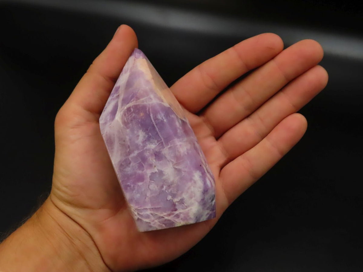 Polished Lepidolite Crystal Points x 3 From Zimbabwe - TopRock
