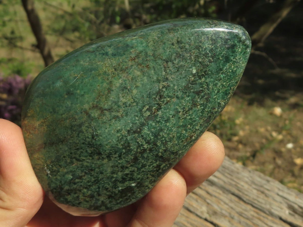 Polished Rare Fluorescent Green Verdite Ruby Corundum Free Forms x 4 From Zimbabwe - TopRock