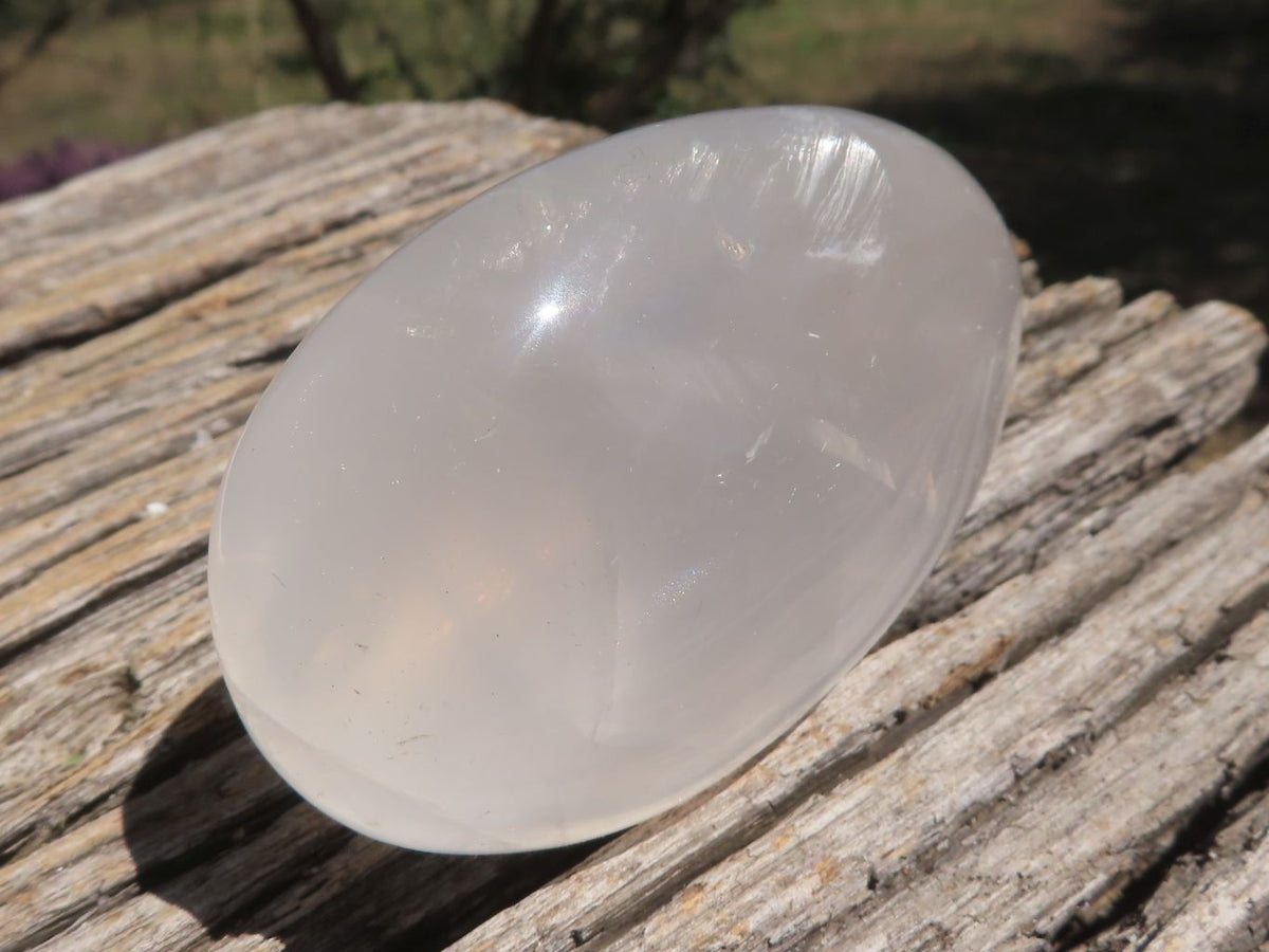 Polished Large Girasol Pearl Quartz Palm Stones x 12 From Madagascar - TopRock