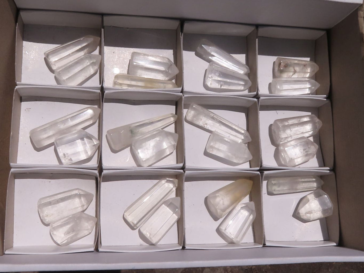 Polished Small Semi Optic Quartz Points x 42 From Madagascar - TopRock