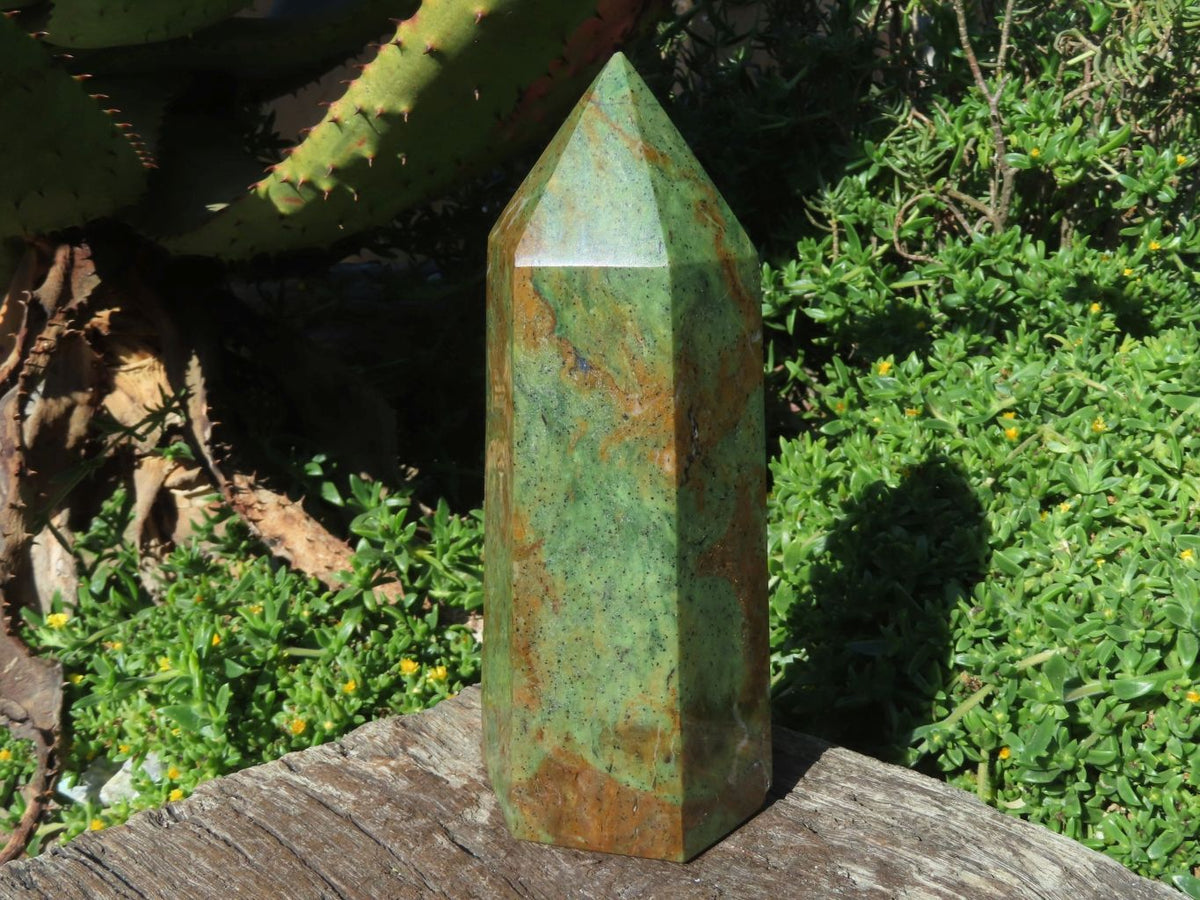 Polished Chrysoprase Crystal Points x 2 From Madagascar - TopRock