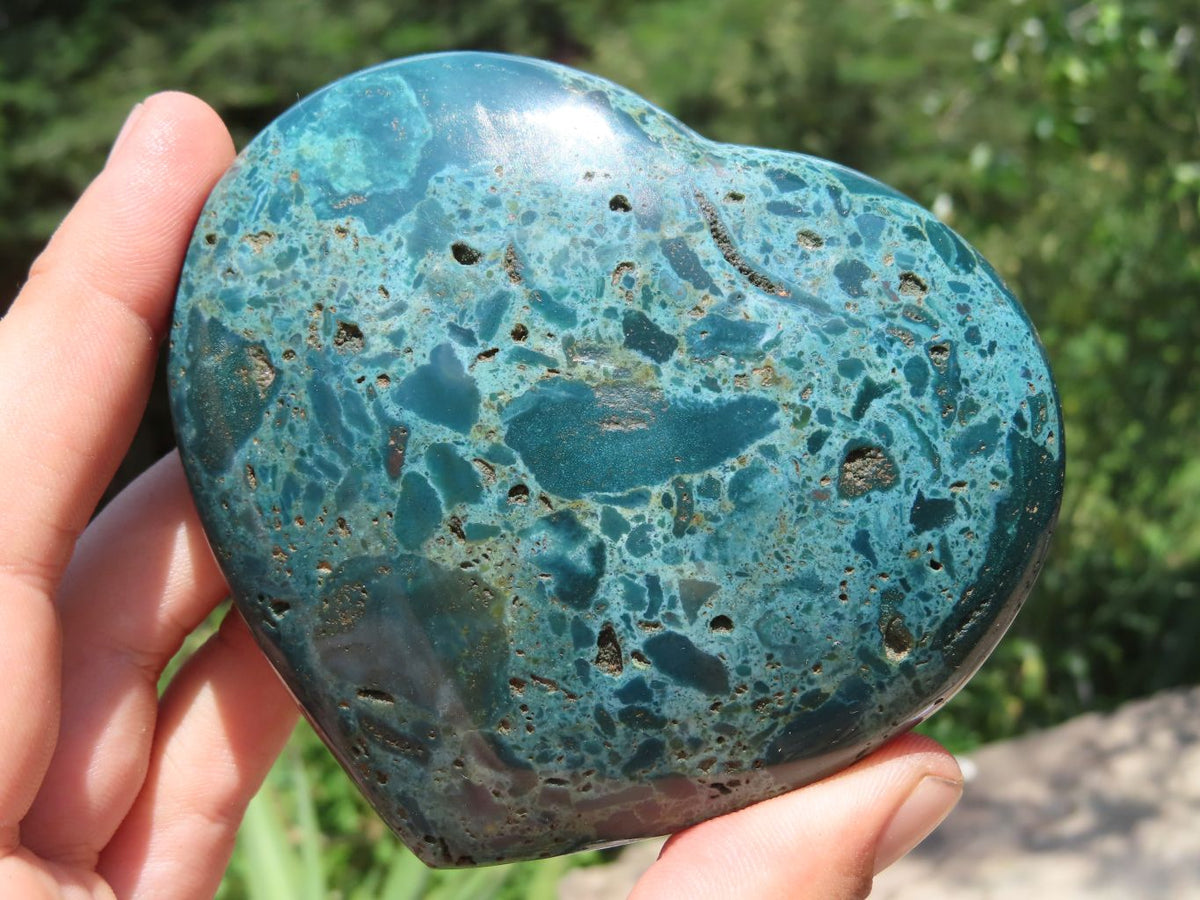 Polished Mixed Jasper Hearts x 6 From Madagascar - TopRock