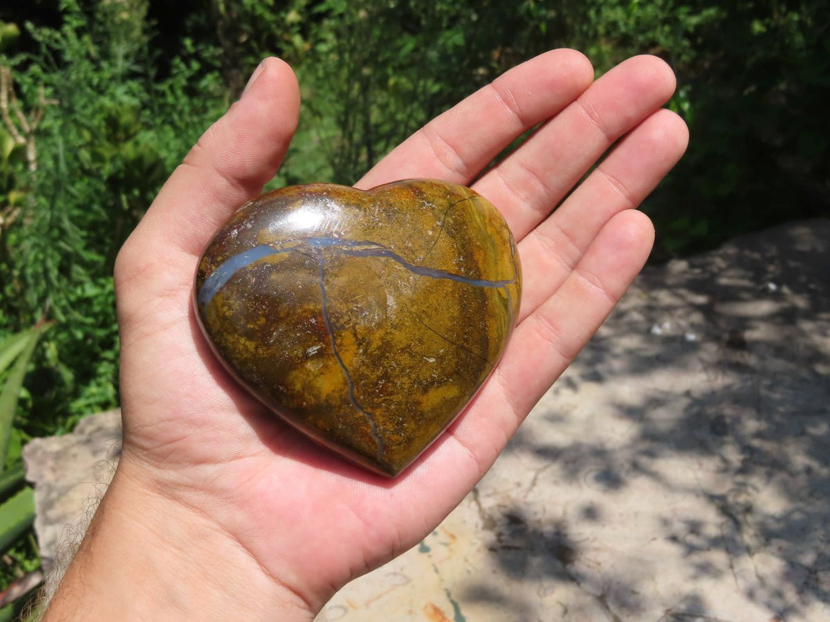 Polished Mixed Jasper Hearts x 6 From Madagascar - TopRock