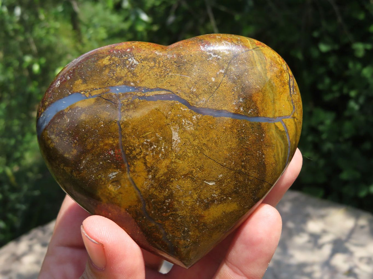 Polished Mixed Jasper Hearts x 6 From Madagascar - TopRock