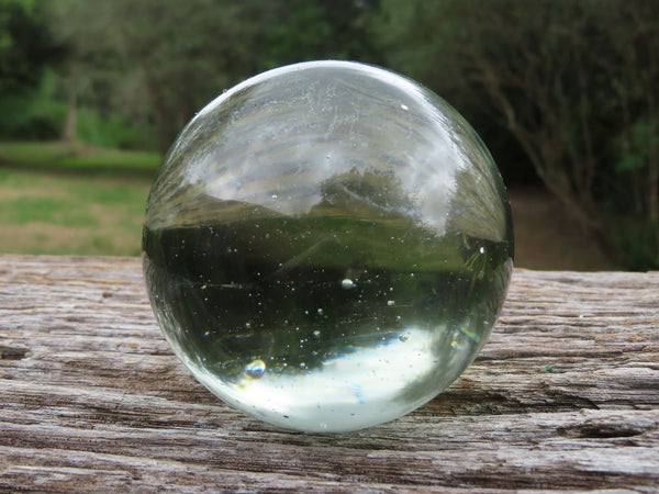 Polished Optic Bubbly Aqua Silica Sphere x 1 From Southern Africa - TopRock