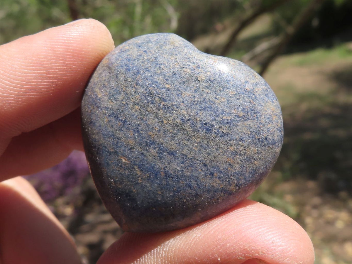 Polished Mini Blue Lazulite Hearts x 20 From Madagascar - TopRock