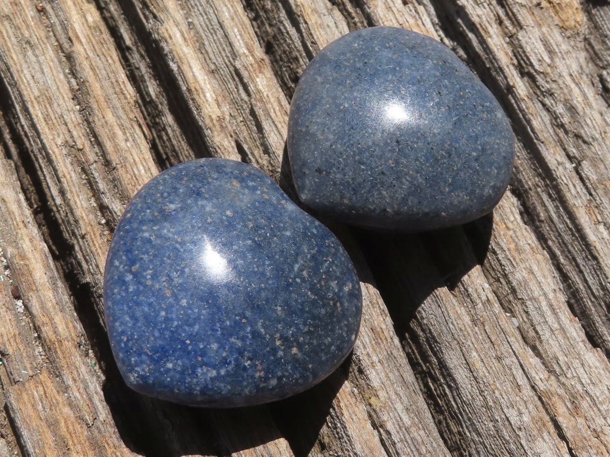 Polished Mini Blue Lazulite Hearts x 20 From Madagascar - TopRock