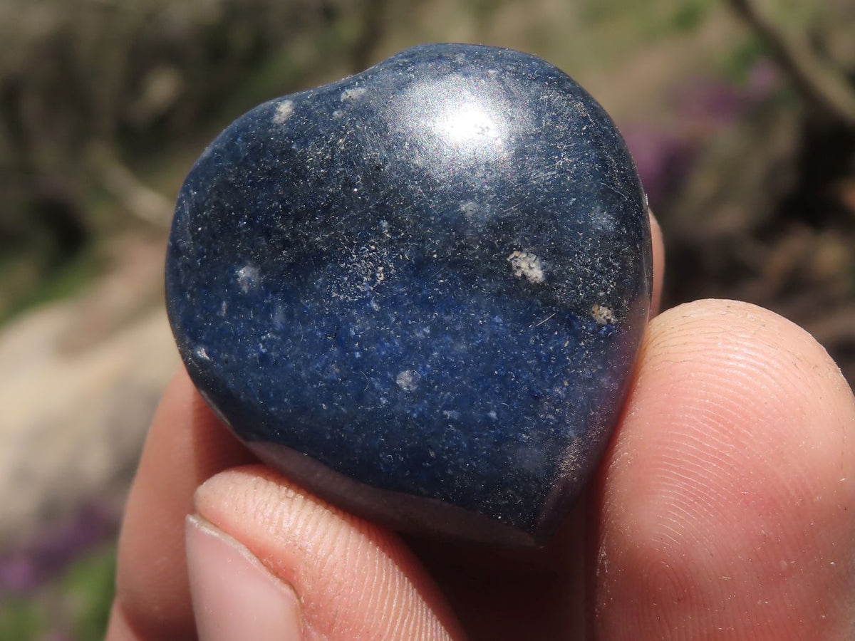 Polished Mini Blue Lazulite Hearts x 20 From Madagascar - TopRock