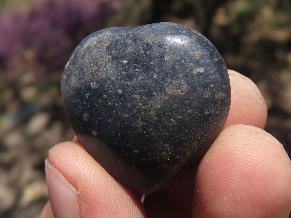 Polished Mini Blue Lazulite Hearts x 20 From Madagascar - TopRock
