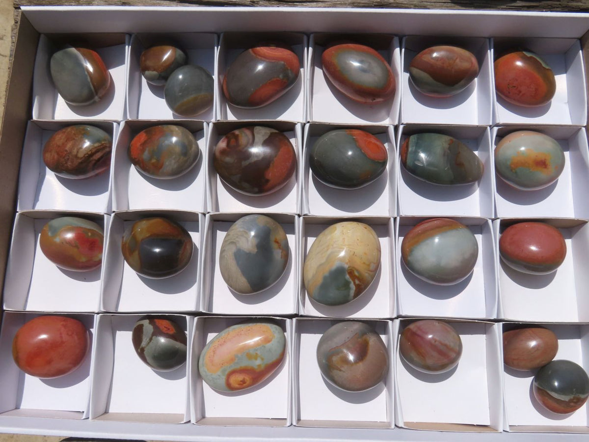 Polished Polychrome Jasper Gallets x 26 From Madagascar - TopRock