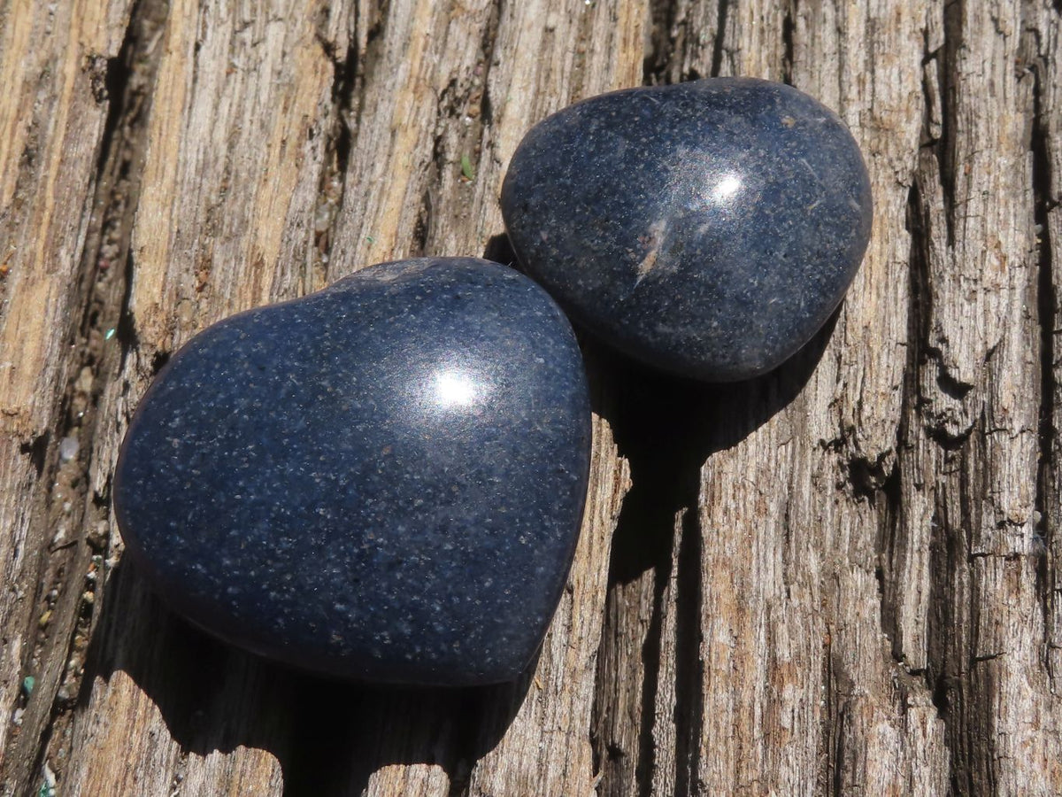 Polished Mini Blue Lazulite Hearts x 20 From Madagascar - TopRock