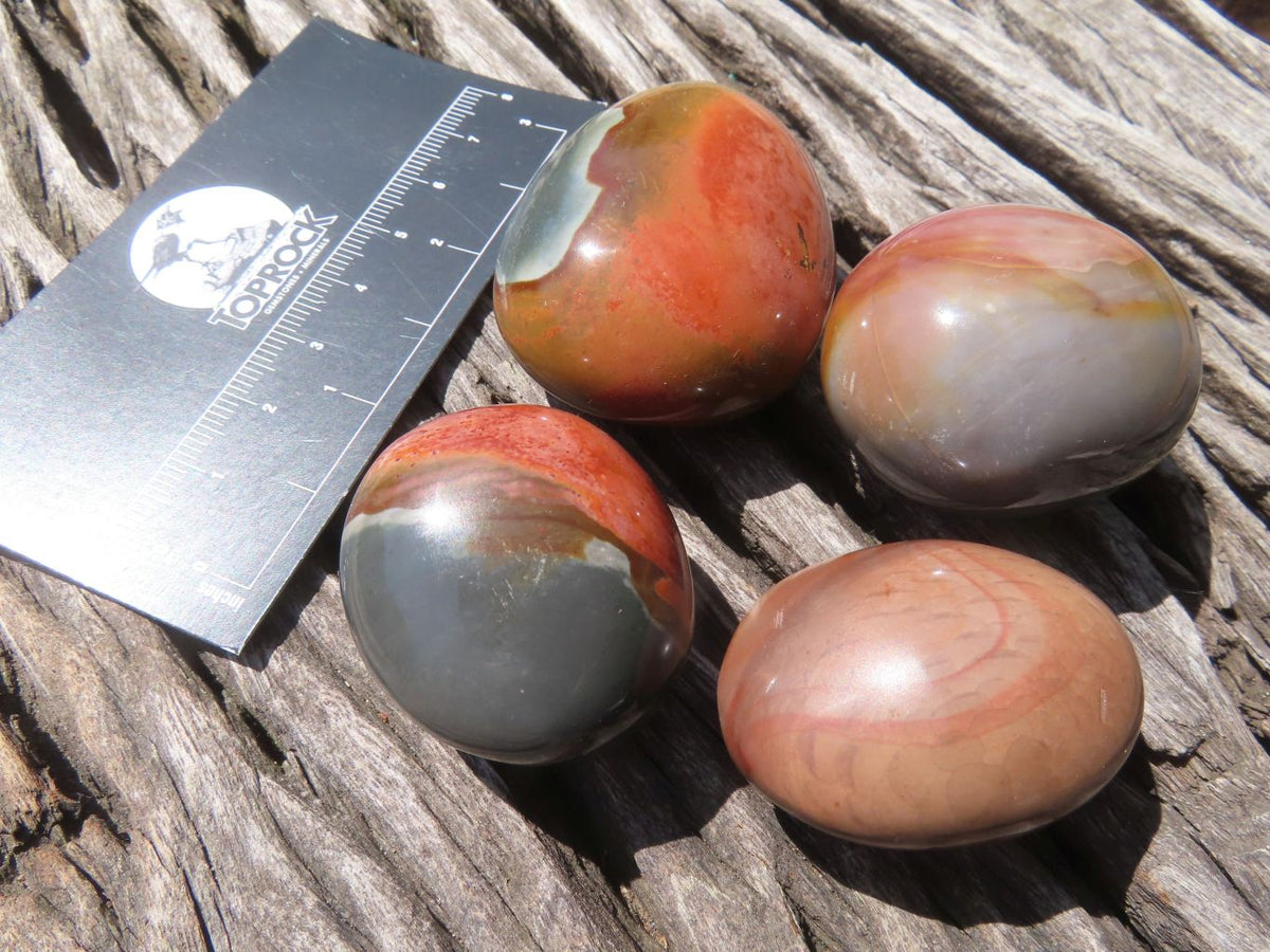 Polished Polychrome Jasper Gallets x 26 From Madagascar - TopRock