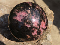 Polished Rhodonite Spheres x 2 From Ambindavato, Madagascar - Toprock Gemstones and Minerals