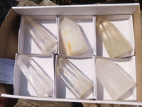 Polished Clear Quartz Crystal Points  x 6 From Madagascar - Toprock Gemstones and Minerals