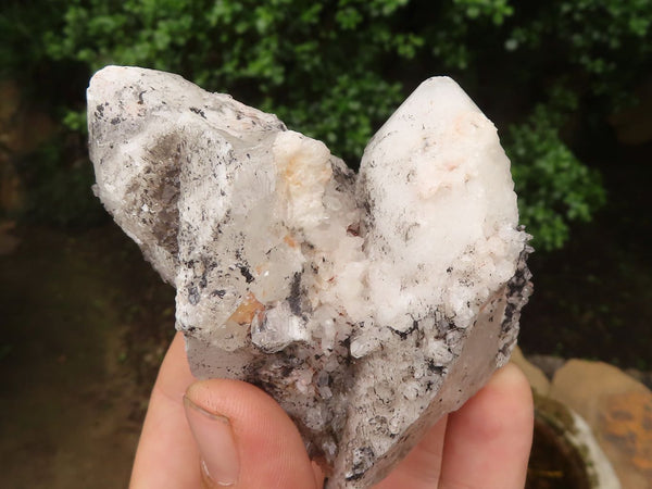 Natural Cathedral Window Candle Quartz Clusters  x 6 From Madagascar - TopRock