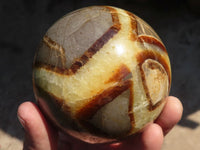 Polished Septaria Spheres x 2 From Mahajanga, Madagascar - Toprock Gemstones and Minerals