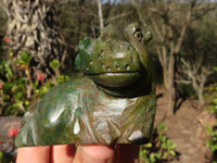 Polished Verdite Hippo Carving x 3 From Zimbabwe - Toprock Gemstones and Minerals