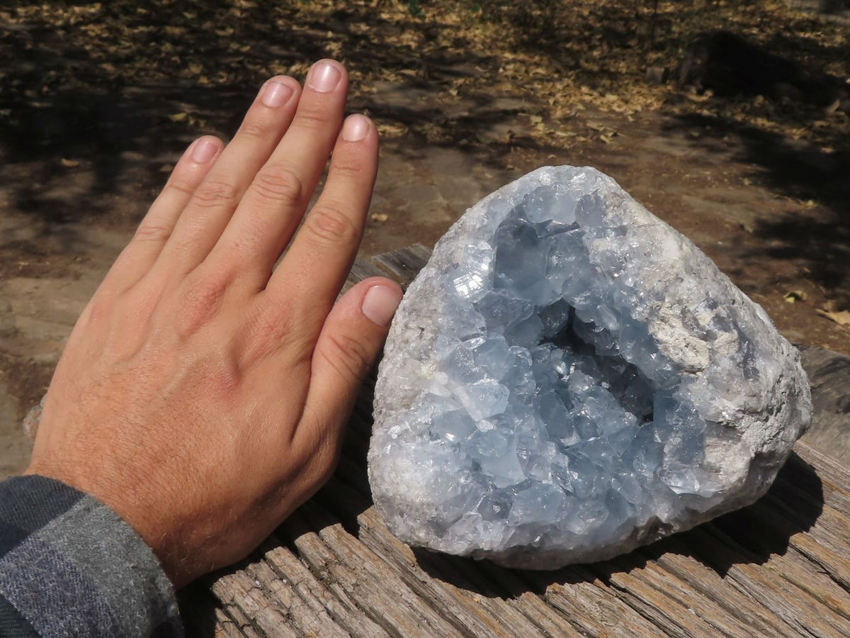 Natural Pale Blue Celestite Geode Specimen x 1 From Sakoany, Madagascar - TopRock