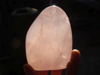 Polished Gemmy Pink Rose Quartz Standing Free Forms x 2 From Madagascar - Toprock Gemstones and Minerals