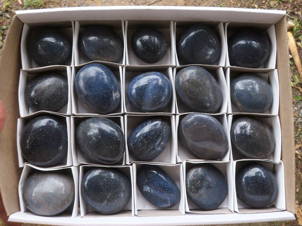 Polished Blue Lazulite Palm Stones  x 20 From Madagascar - TopRock