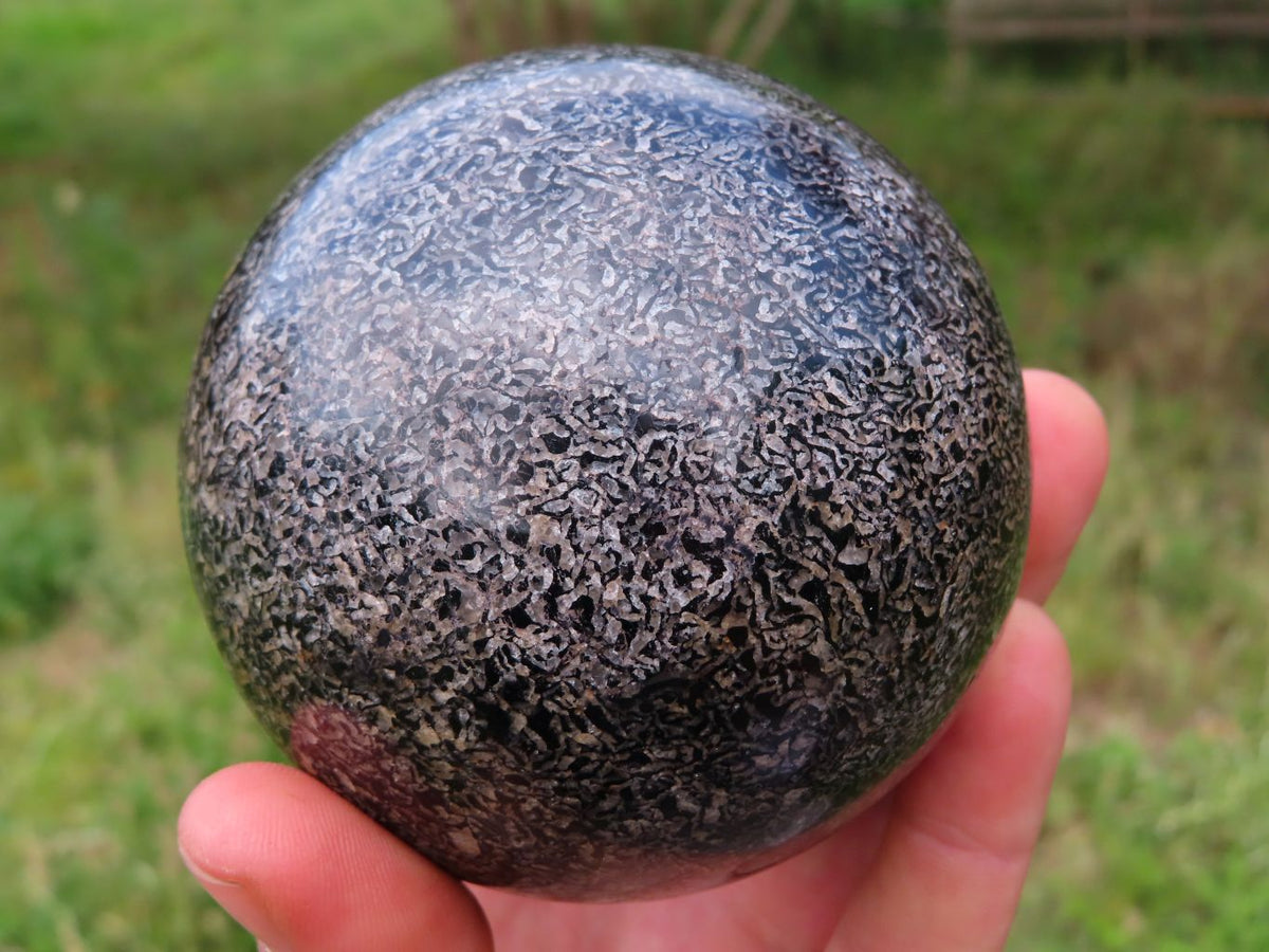 Polished Black Tourmaline In Matrix Sphere & Standing Free Form x 2 From Madagascar - TopRock