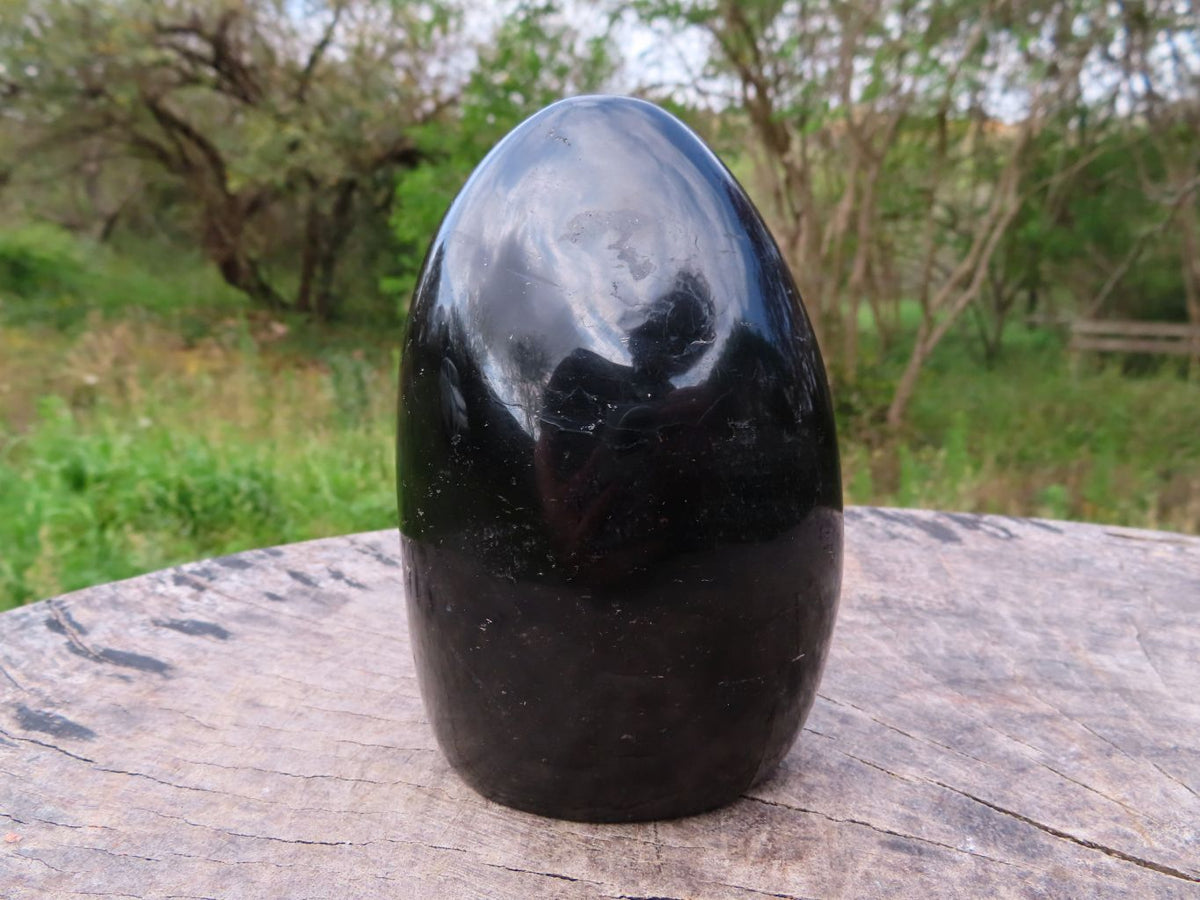 Polished Black Tourmaline In Matrix Sphere & Standing Free Form x 2 From Madagascar - TopRock