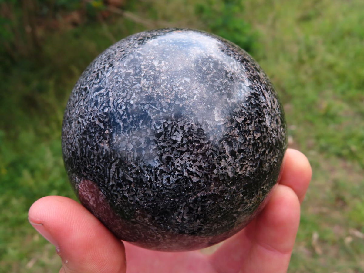Polished Black Tourmaline In Matrix Sphere & Standing Free Form x 2 From Madagascar - TopRock