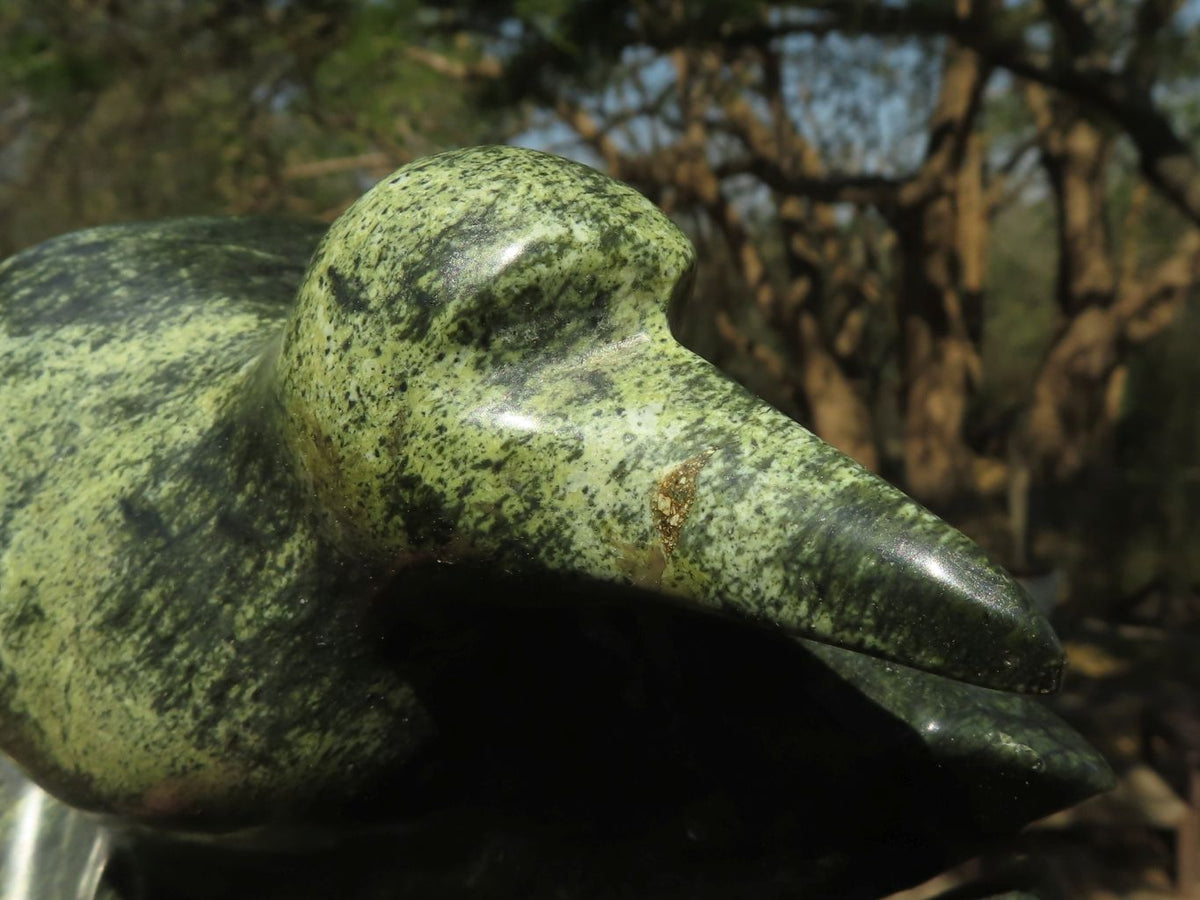 Polished Large Leopard stone Bird Book End Carvings x 2 From Zimbabwe - TopRock