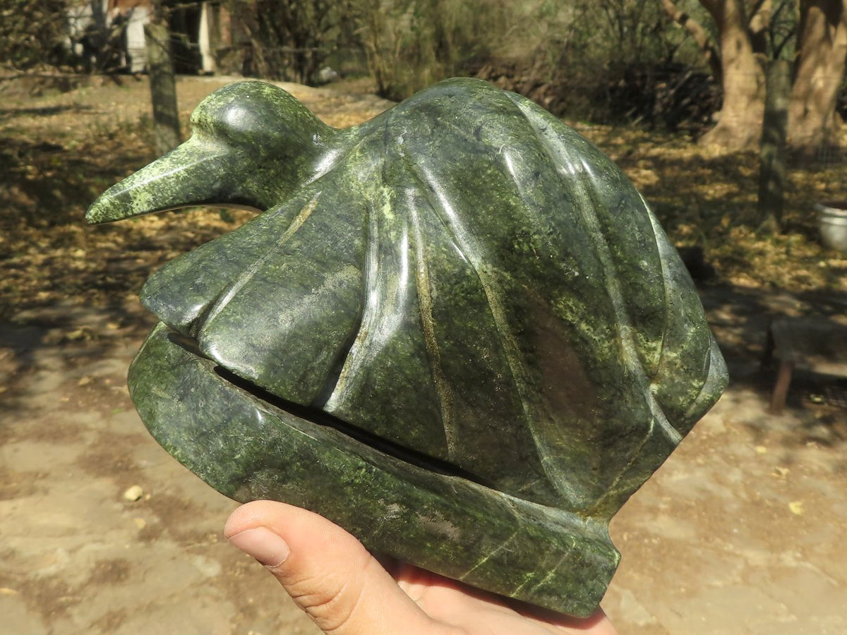 Polished Large Leopard stone Bird Book End Carvings x 2 From Zimbabwe - TopRock