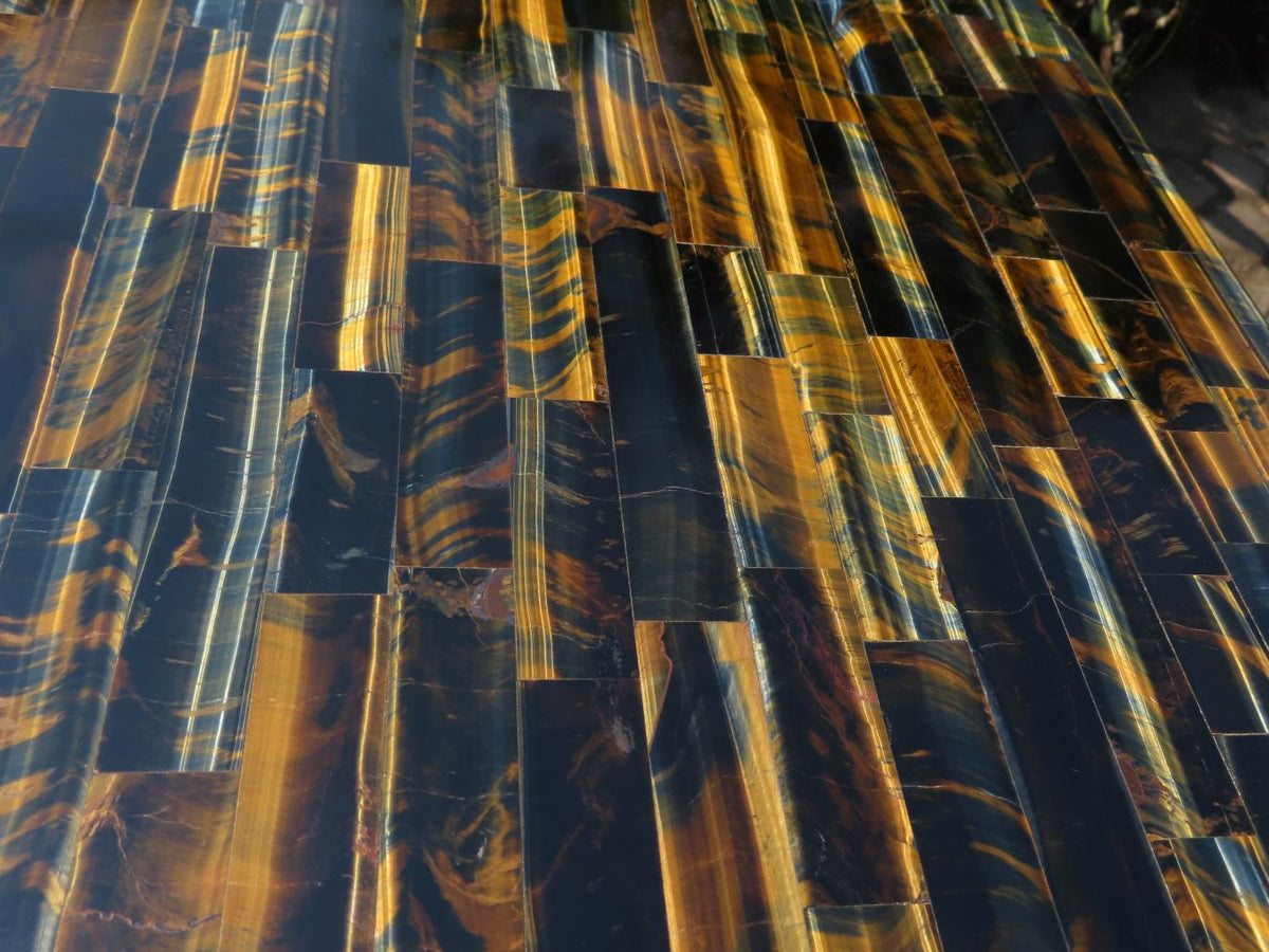 Polished Killer Tigers Eye Mosaic Table Top x 1 From South Africa - TopRock
