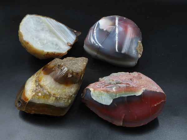 Polished Red Sashe River Agate Nodules x 4 From Limpopo River, Zimbabwe - TopRock