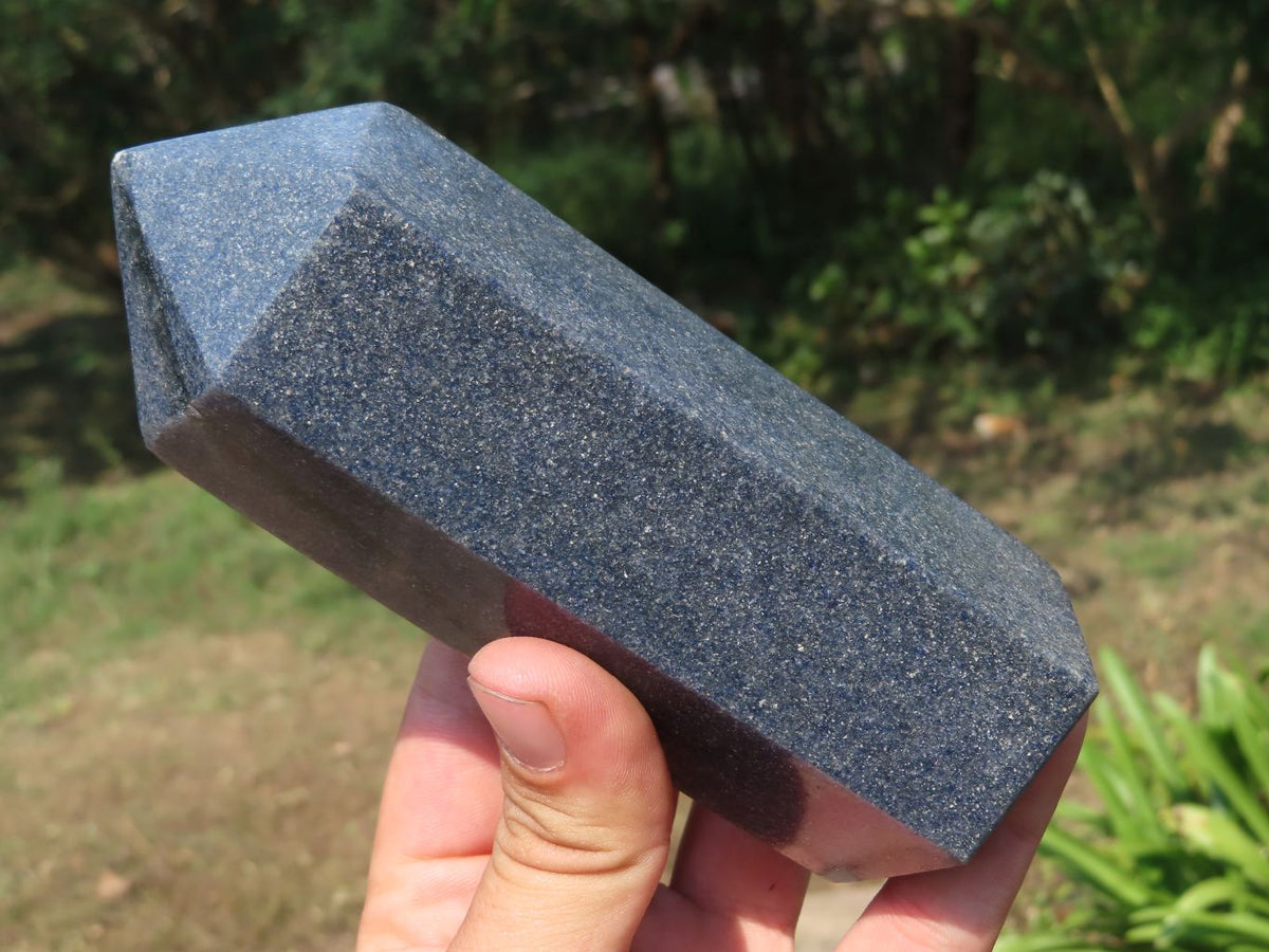 Polished Lazulite (Magnesium, Iron, and Aluminium Phosphate) Crystal Points x 2 From Madagascar - TopRock