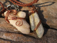 Natural Copper Wire Wrapped Spirit Quartz Crystals x 8 From Boekenhouthoek, South Africa - Toprock Gemstones and Minerals