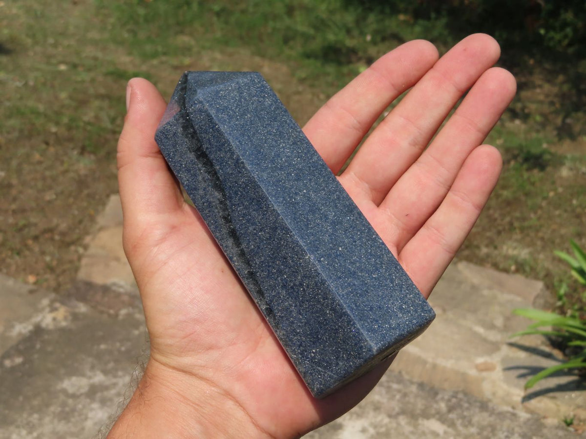 Polished Lazulite (Magnesium, Iron, and Aluminium Phosphate) Crystal Points x 2 From Madagascar - TopRock