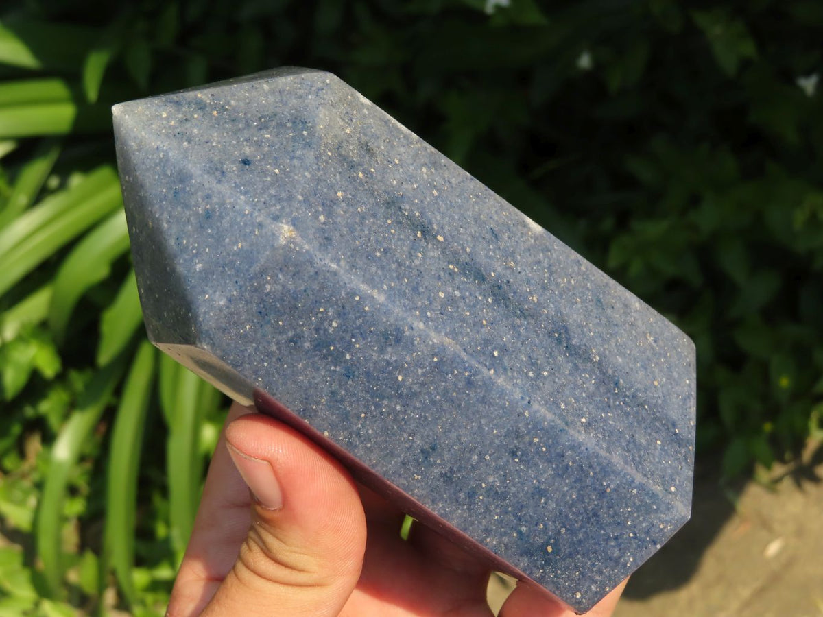 Polished Lazulite (Magnesium, Iron, and Aluminium Phosphate) Crystal Points x 2 From Madagascar - TopRock