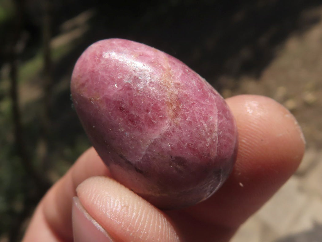Polished Mini Pink & Black Rhodonite Eggs x 35 From Ambindavato, Madagascar - TopRock