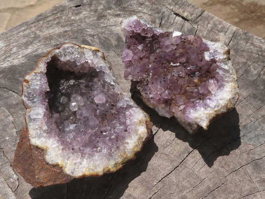 Natural Dark Amethyst Crystal Geodes & Plates x 12 From Zululand, South Africa - TopRock