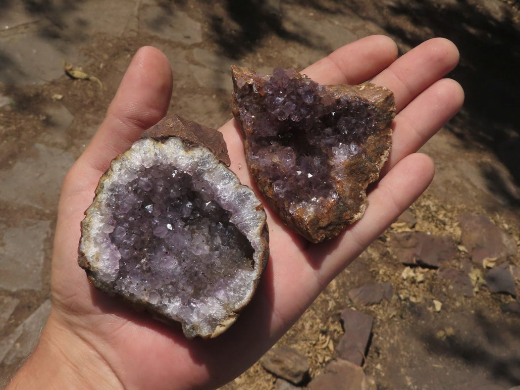 Natural Dark Amethyst Crystal Geodes & Plates x 12 From Zululand, South Africa - TopRock