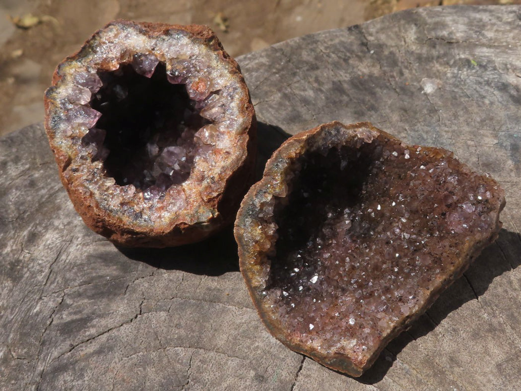 Natural Dark Amethyst Crystal Geodes & Plates x 12 From Zululand, South Africa - TopRock