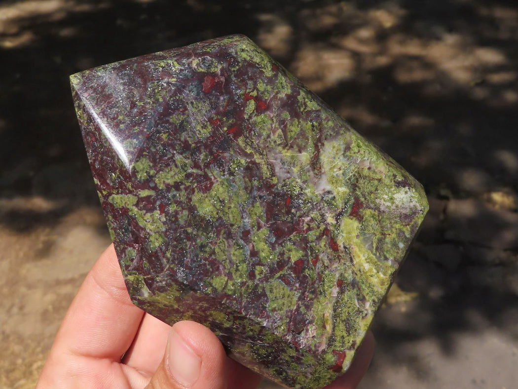 Polished Dragon Bloodstone Bastite Points x 3 From Southern Africa - TopRock