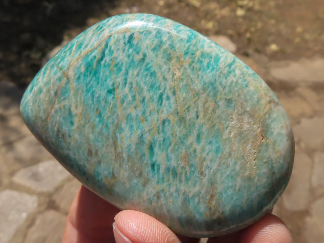 Polished Blue Kobi Amazonite Gallets x 9 From Zimbabwe - TopRock
