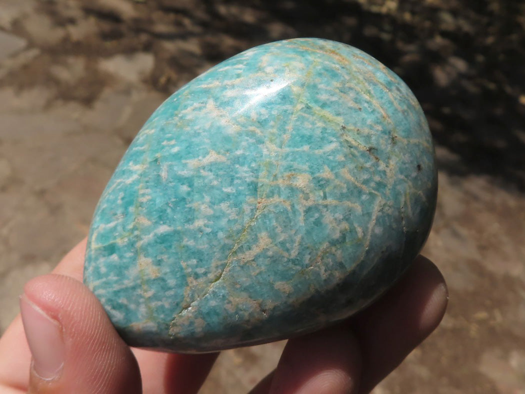 Polished Blue Kobi Amazonite Gallets x 9 From Zimbabwe - TopRock