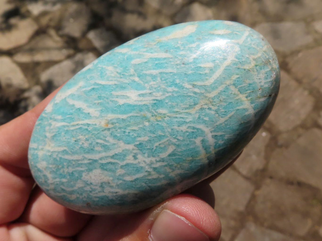 Polished Blue Kobi Amazonite Gallets x 9 From Zimbabwe - TopRock