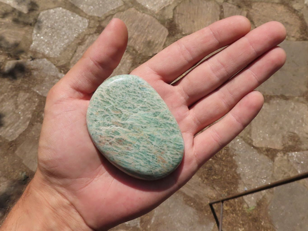 Polished Blue Kobi Amazonite Gallets x 9 From Zimbabwe - TopRock